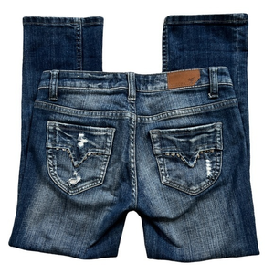 Vigoss Distressed Embellished Jean Capris‎ Sz. 0